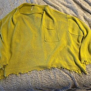 Free People Yellow Oversized Sweater